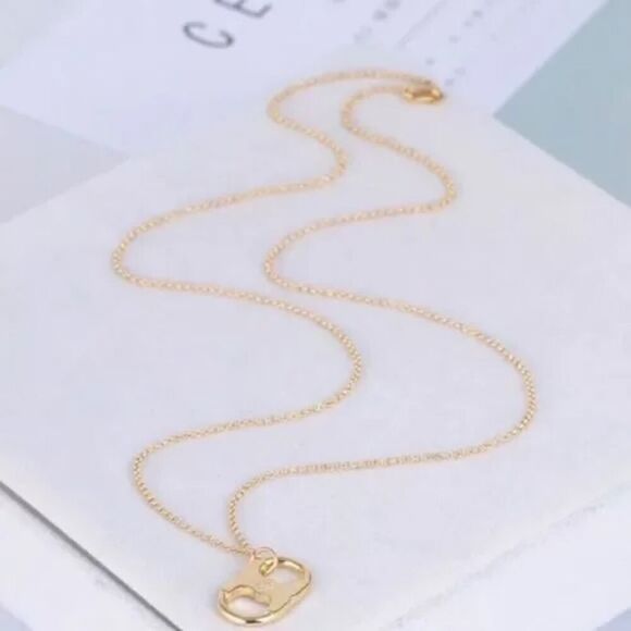 New Tory Burch Gold Gemini Adjustable Necklace - Picture 3 of 6